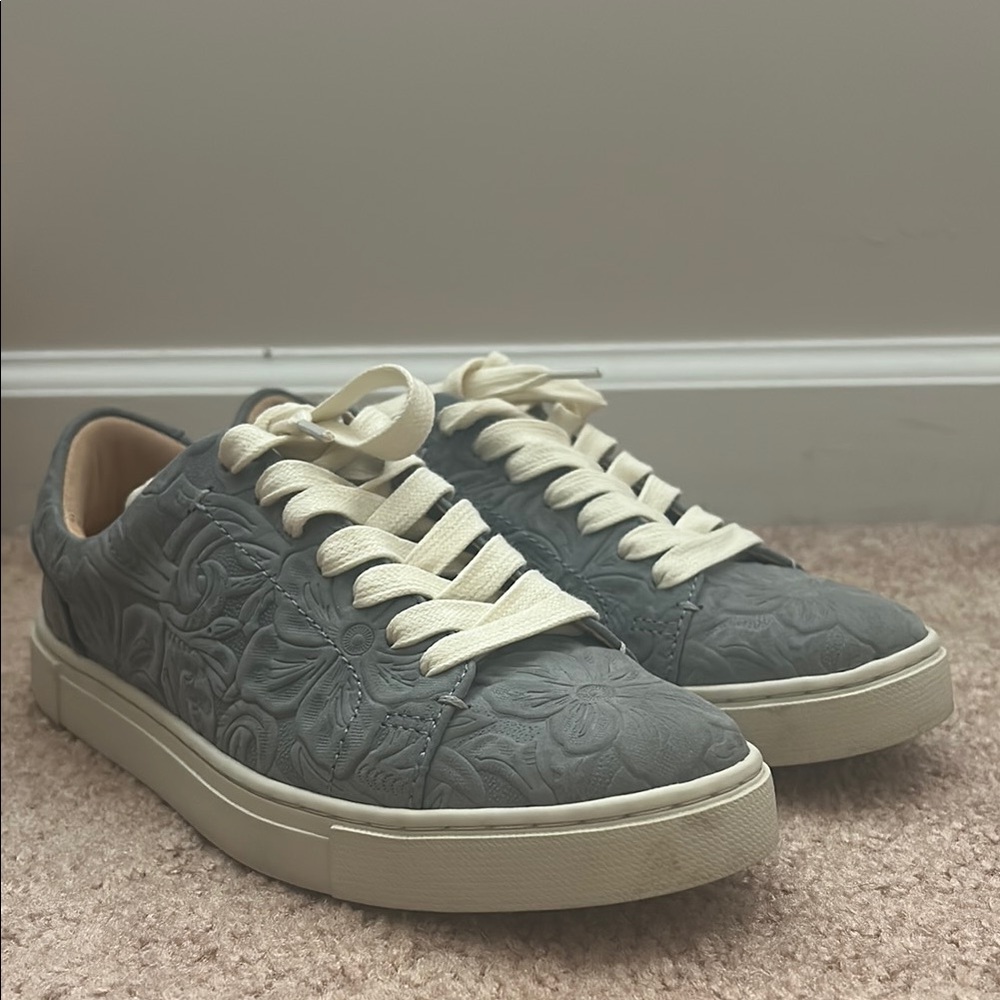 Frye Gray Embossed Sneakers